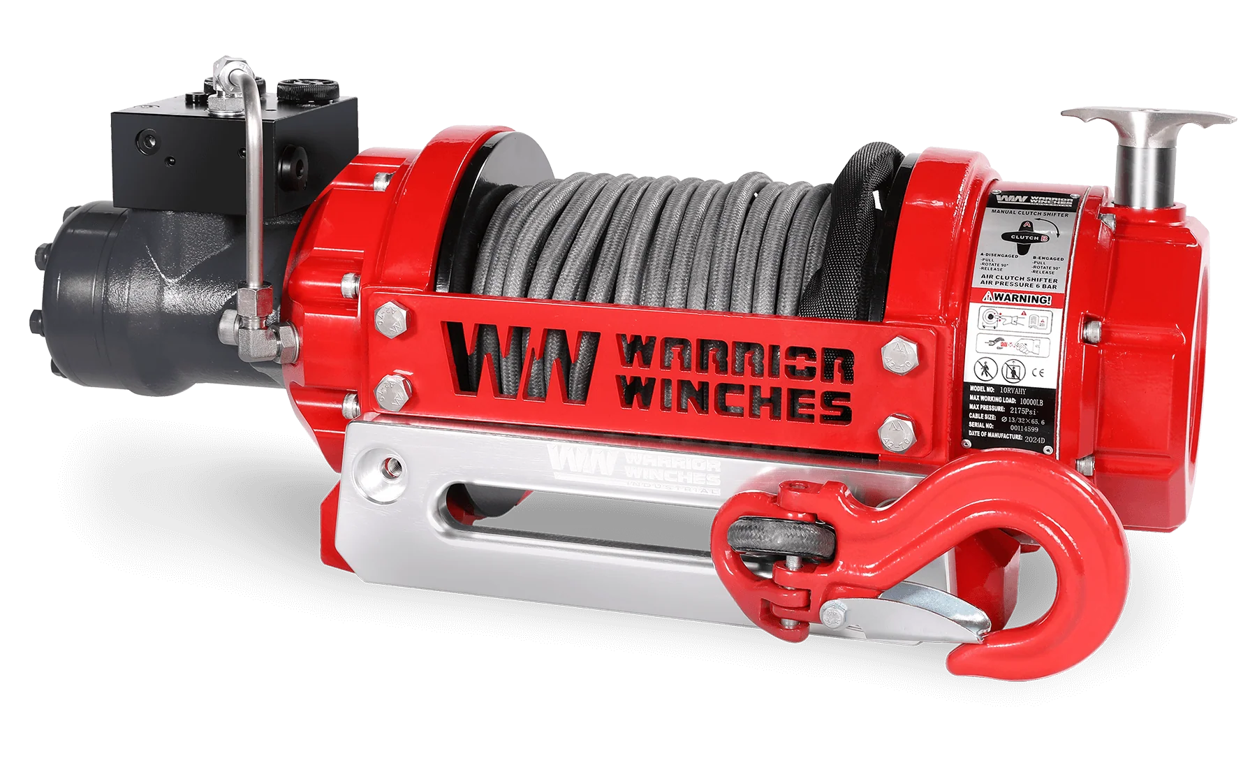 RV10 10,000lb (4.5 Ton) Industrial Hydraulic Winch - Synthetic Rope - Image 5