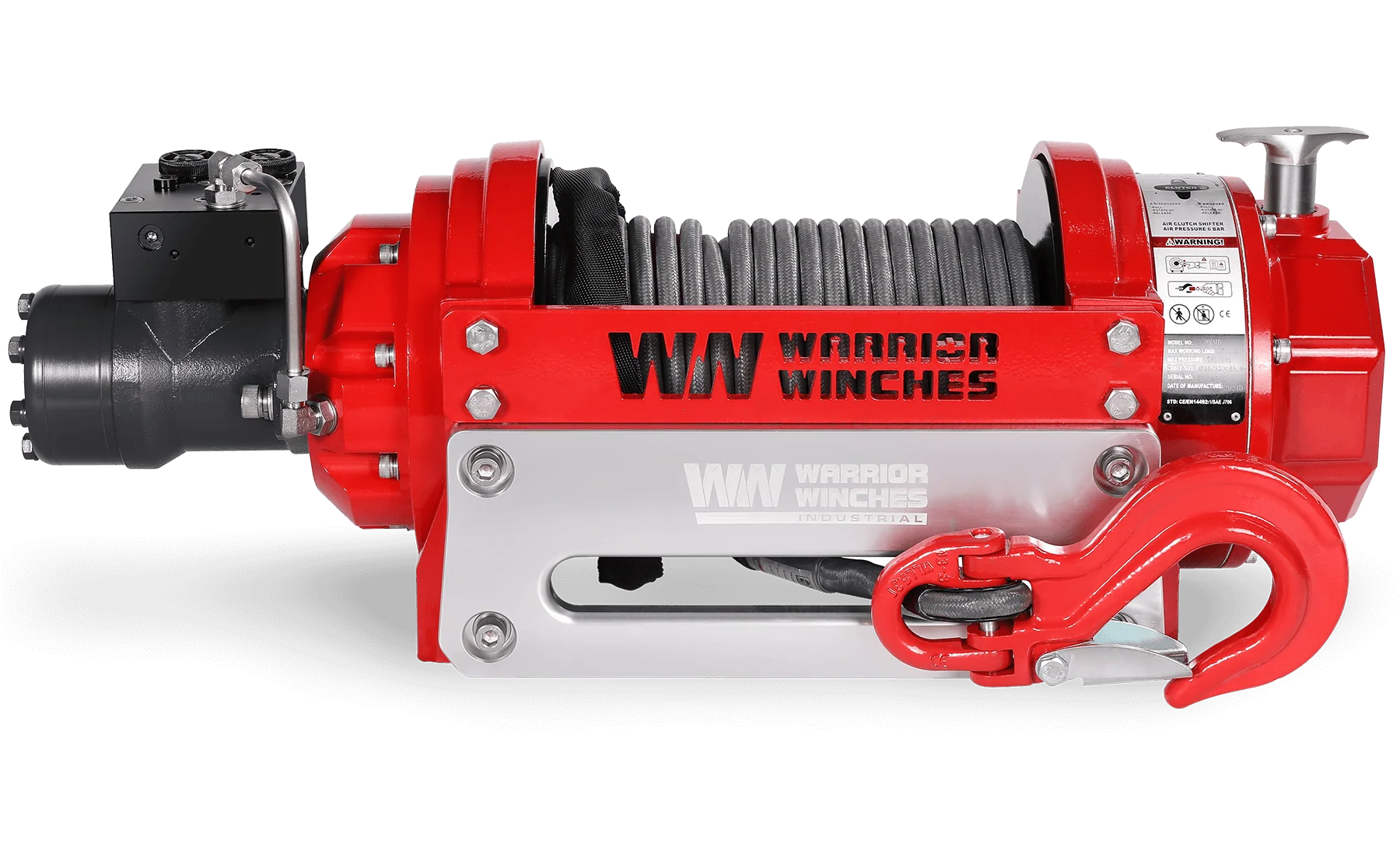 RV15 15,000lb (6.8 Ton) Industrial Hydraulic Winch - Synthetic Rope - Image 4