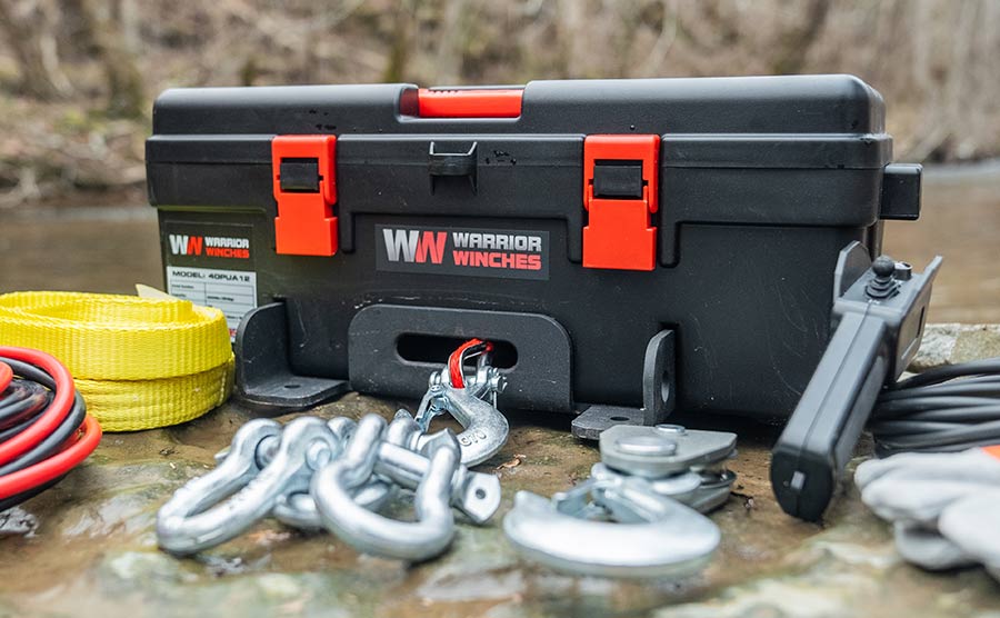 Trojan 4,000lb 12v Portable Utility Winch - Synthetic Rope - Image 7